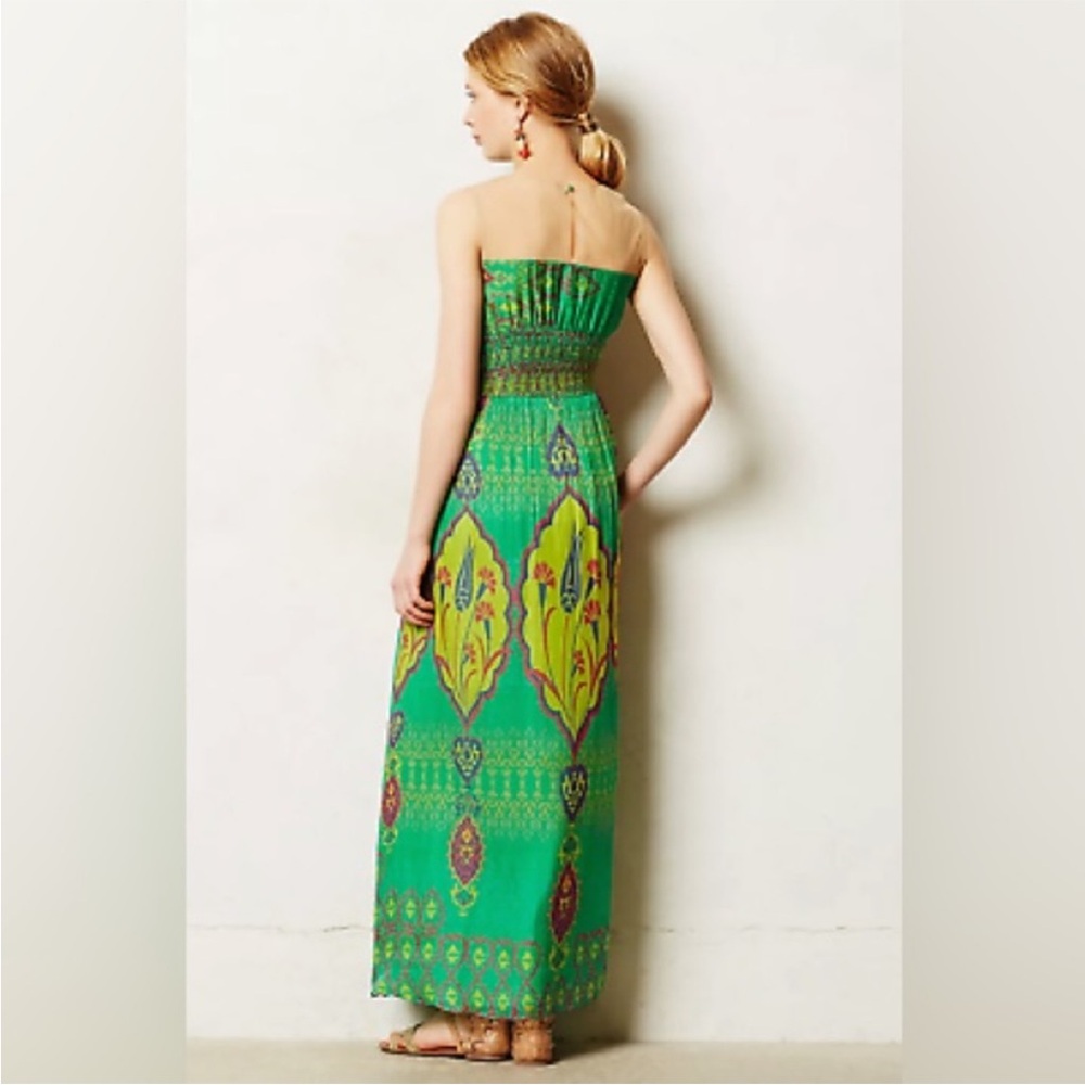 HEMANT & NANDITA Green and Yellow Printed Maxi Dress - Picture 2 of 13